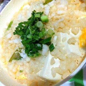 レンジ☆豆腐と葱の卵とじ